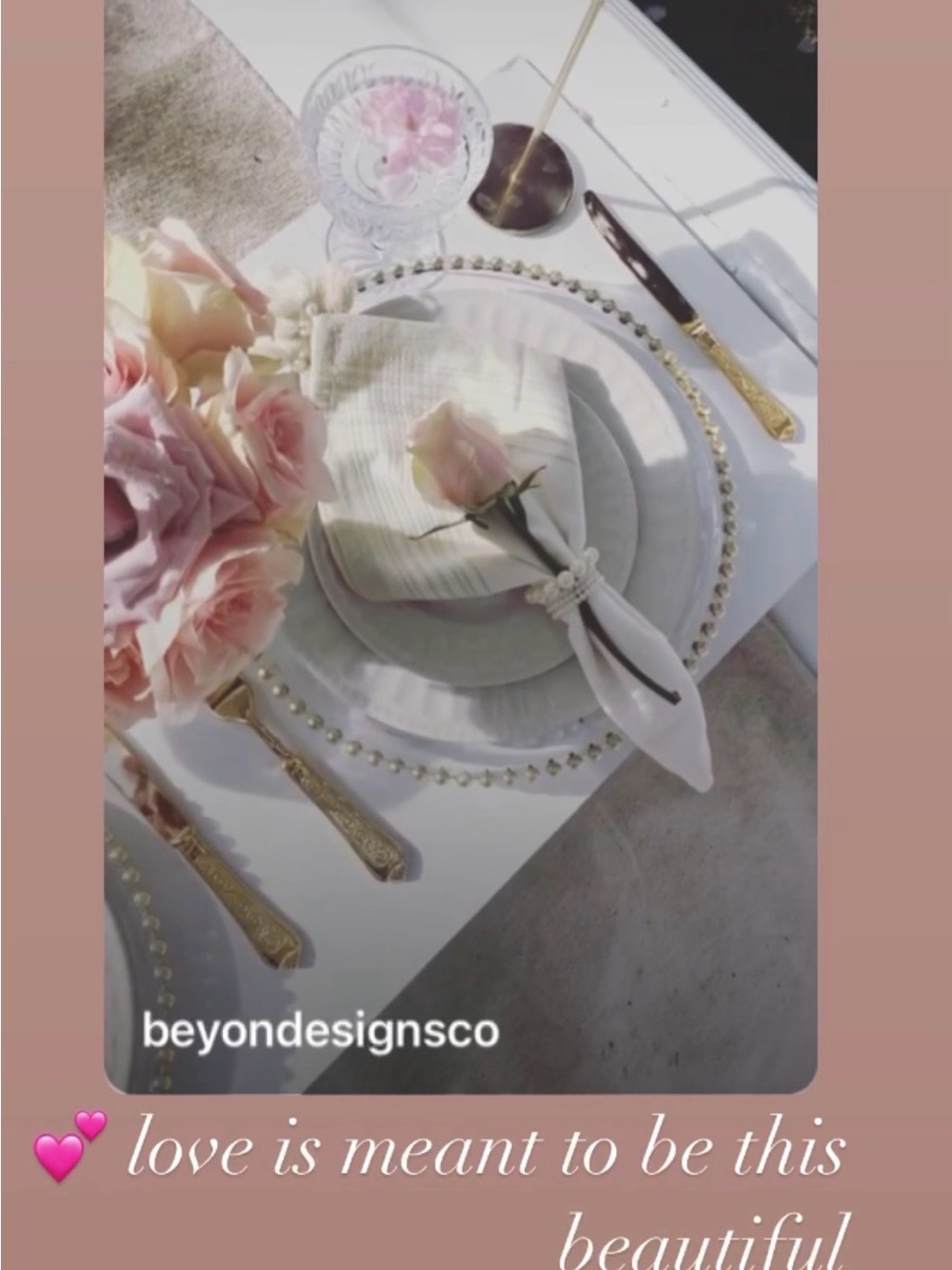 Pearl-Trim White Charger Plate with Soft Pink Accents